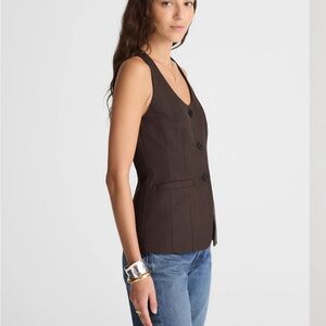 Madewell Deep Carob Scoopneck Cutaway Vest Size 12 NWT